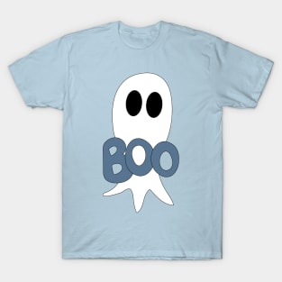 Cute Halloween ghost cartoon with BOO text T-Shirt